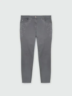 Fiorella Rubino Pantaloni|Jeans Skinny Con Piccoli Strass