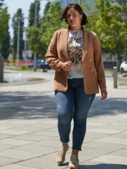 Fiorella Rubino Jeans|Jeans Skinny Push Up Modello Giada Con Strappi