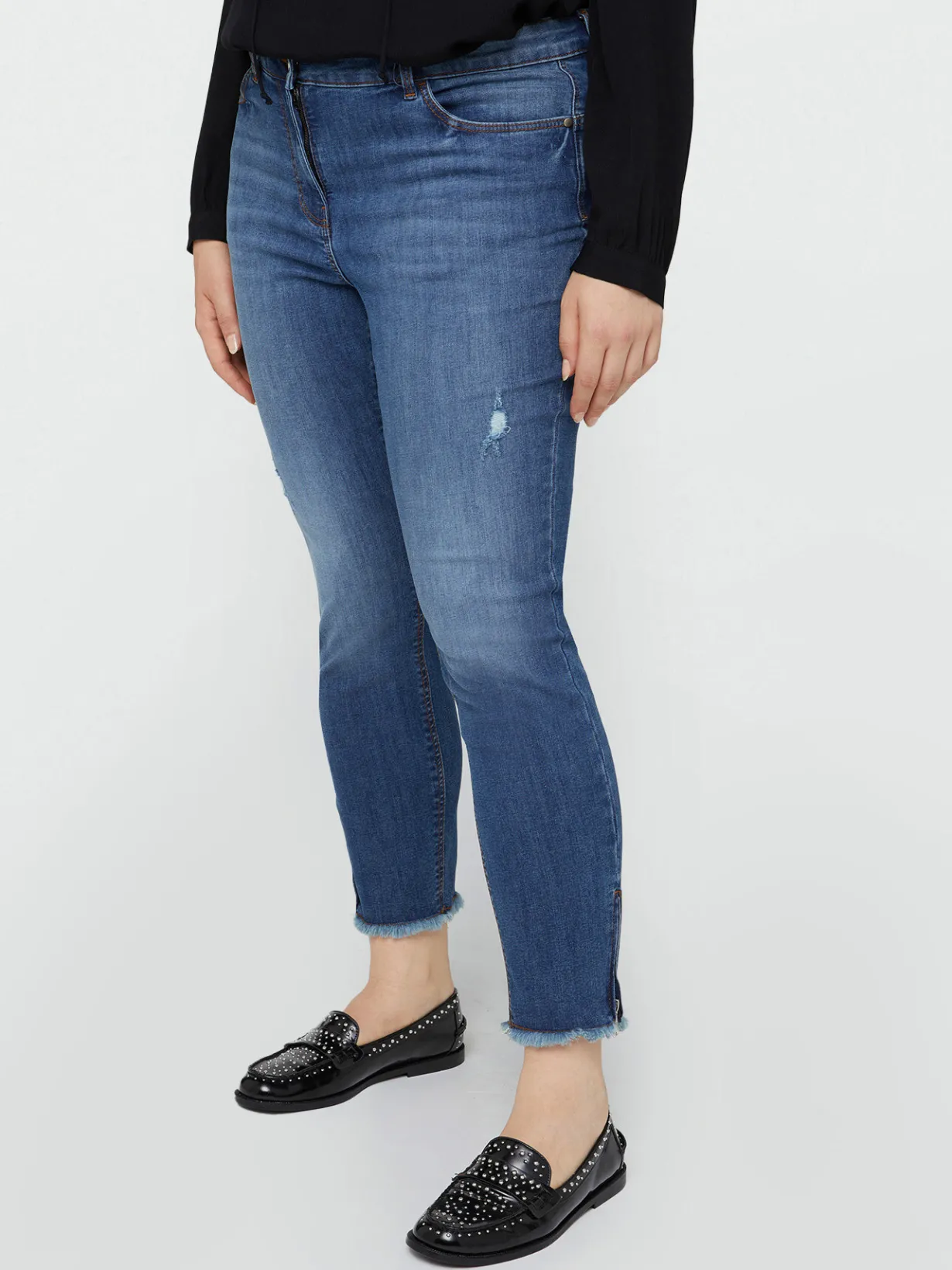 Fiorella Rubino Jeans|Jeans Skinny Push Up Modello Giada Con Strappi