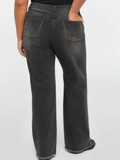 Fiorella Rubino Jeans|Jeans Wide Leg Con Borchie