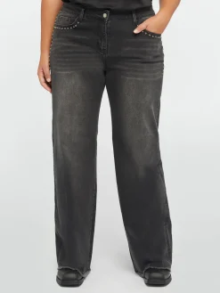 Fiorella Rubino Jeans|Jeans Wide Leg Con Borchie