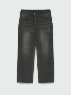 Fiorella Rubino Jeans|Jeans Wide Leg Con Borchie