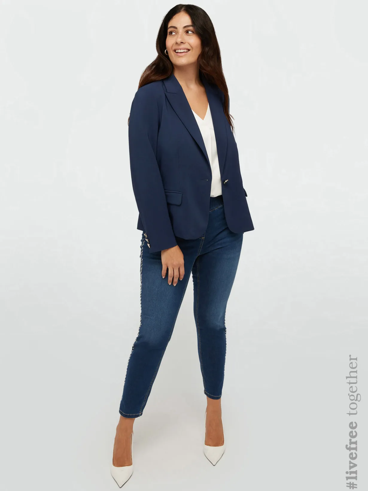Fiorella Rubino Jeans|Jeggings Con Strass Laterali