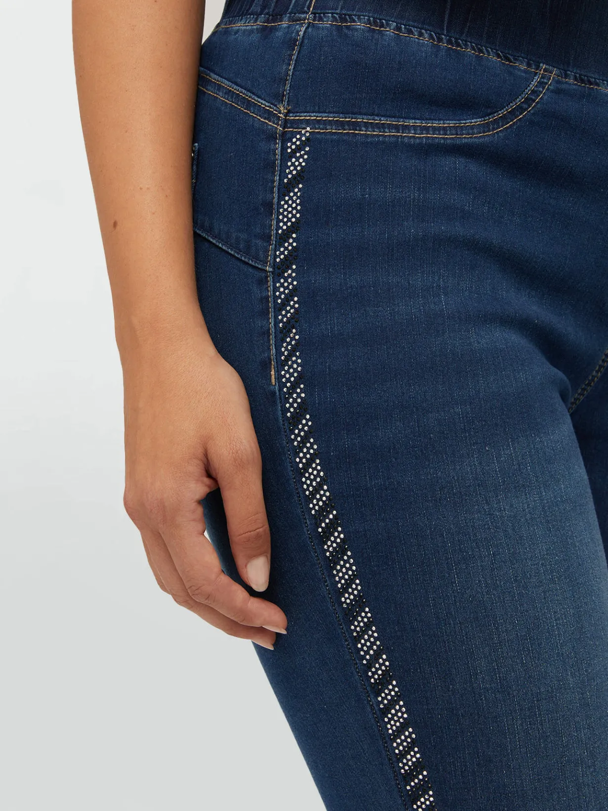 Fiorella Rubino Jeans|Jeggings Con Strass Laterali