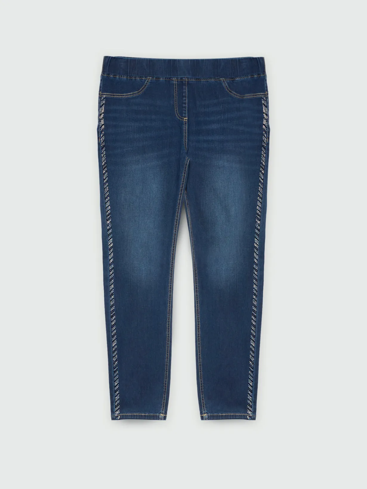Fiorella Rubino Jeans|Jeggings Con Strass Laterali