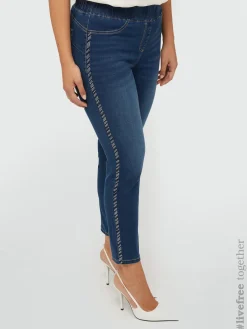Fiorella Rubino Jeans|Jeggings Con Strass Laterali