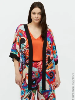 Fiorella Rubino Accessori|Kimono Multicolor Con Viscosa LENZING™ ECOVERO™