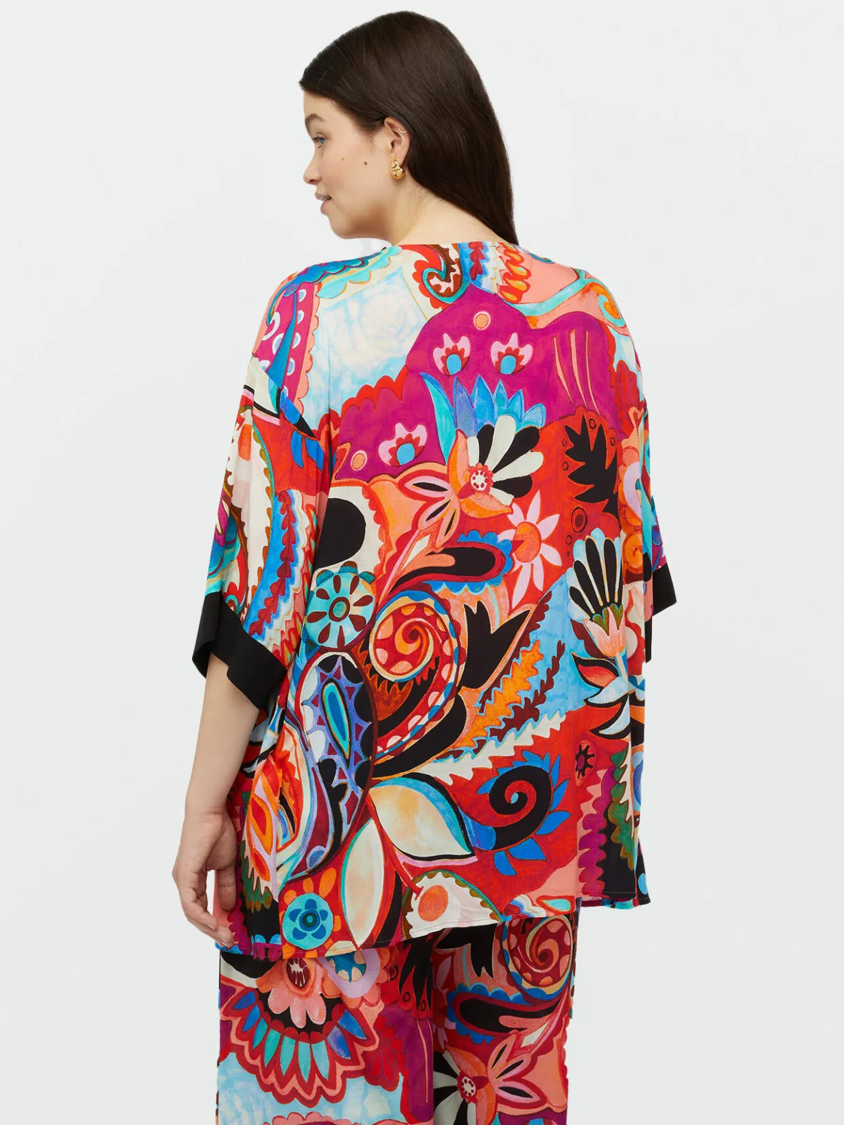 Fiorella Rubino Accessori|Kimono Multicolor Con Viscosa LENZING™ ECOVERO™