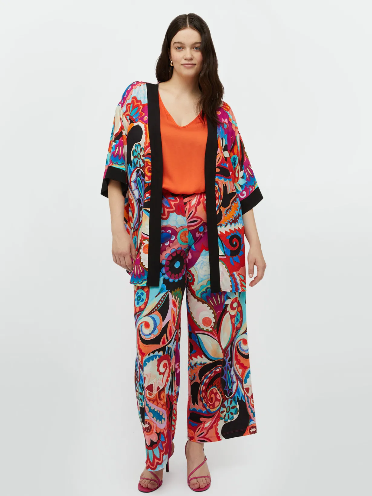 Fiorella Rubino Accessori|Kimono Multicolor Con Viscosa LENZING™ ECOVERO™
