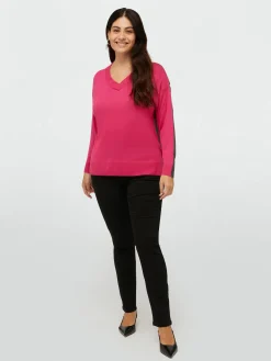 Fiorella Rubino Maglie E Felpe|Maglia Bicolor Con Scollo A V