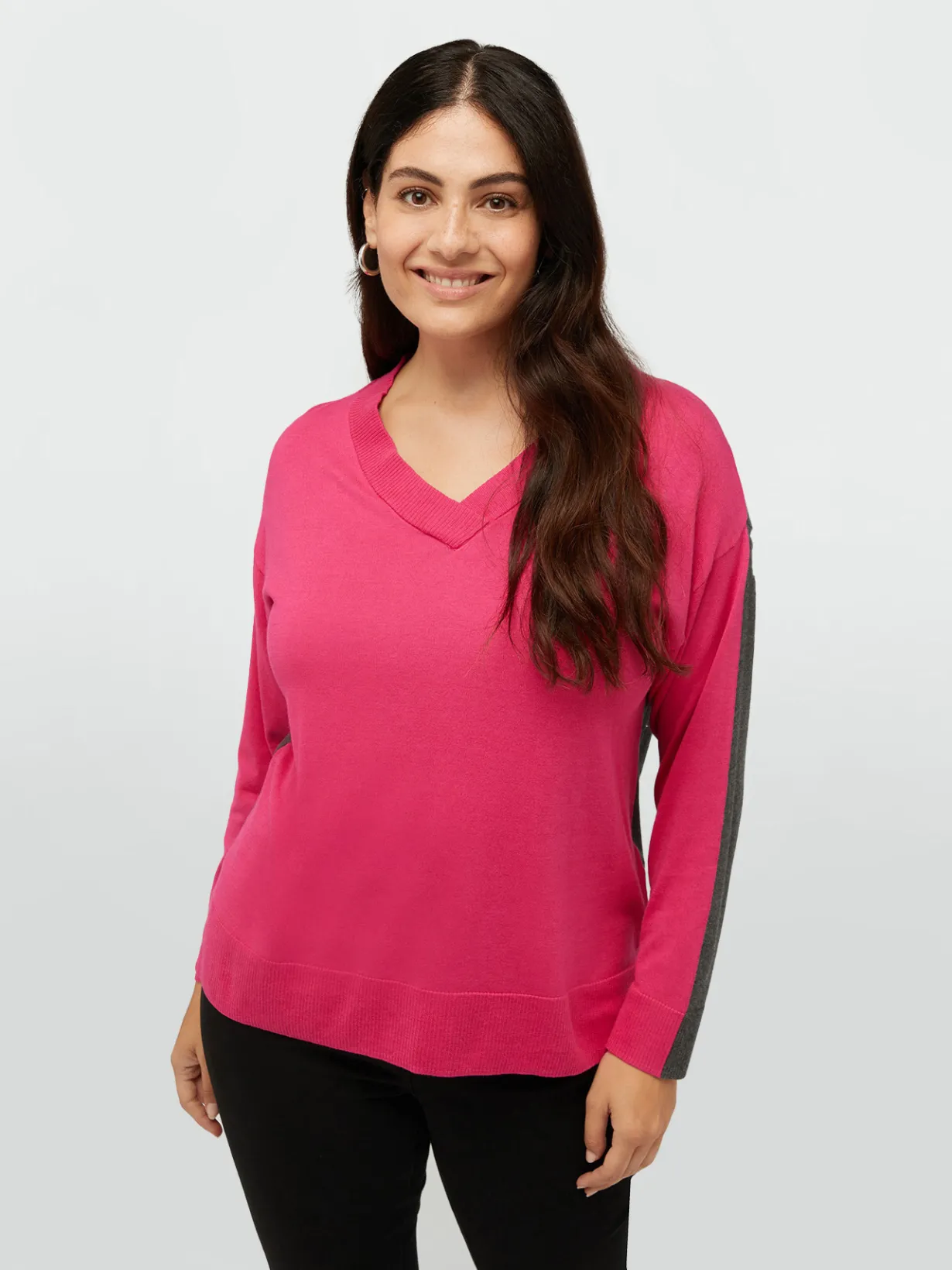 Fiorella Rubino Maglie E Felpe|Maglia Bicolor Con Scollo A V