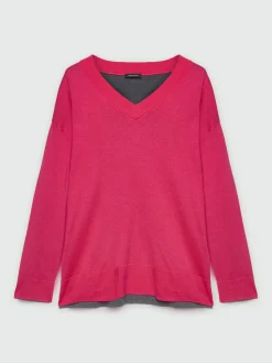Fiorella Rubino Maglie E Felpe|Maglia Bicolor Con Scollo A V
