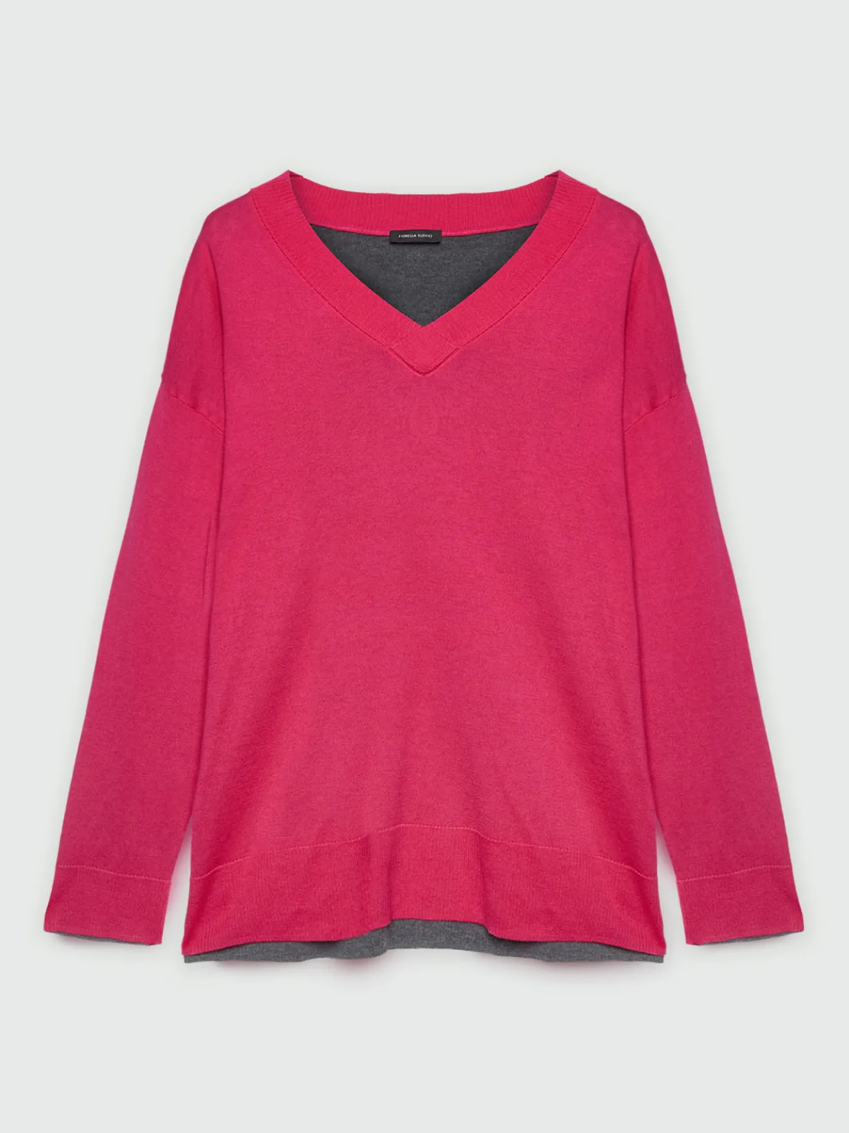 Fiorella Rubino Maglie E Felpe|Maglia Bicolor Con Scollo A V