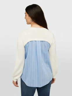 Fiorella Rubino Maglie E Felpe|Maglia Con Dietro In Tessuto A Righe
