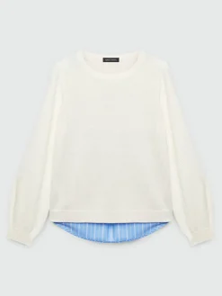 Fiorella Rubino Maglie E Felpe|Maglia Con Dietro In Tessuto A Righe
