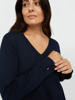 Fiorella Rubino Maglie E Felpe|Maglia Con Scollo V In Viscosa LENZING™ ECOVERO™