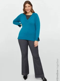Fiorella Rubino Maglie E Felpe|Maglia In Viscosa LENZING™ ECOVERO™ Con Dettaglio A Righe