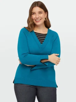 Fiorella Rubino Maglie E Felpe|Maglia In Viscosa LENZING™ ECOVERO™ Con Dettaglio A Righe