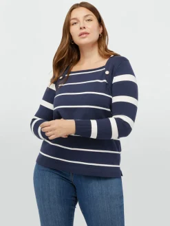 Fiorella Rubino Maglie E Felpe|Maglia Rigata In Viscosa LENZING™ ECOVERO™
