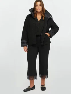 Fiorella Rubino Pantaloni|Pantaloni Cropped Con Pizzo Al Fondo