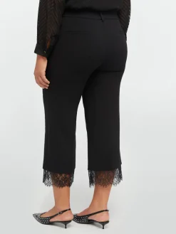 Fiorella Rubino Pantaloni|Pantaloni Cropped Con Pizzo Al Fondo
