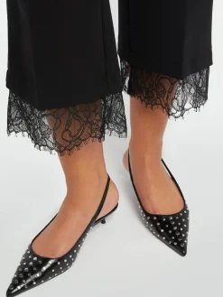 Fiorella Rubino Pantaloni|Pantaloni Cropped Con Pizzo Al Fondo