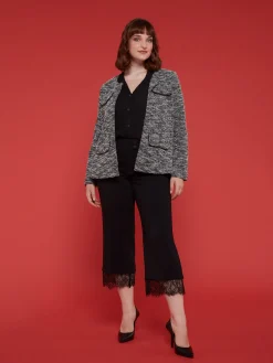Fiorella Rubino Pantaloni|Pantaloni Cropped Con Pizzo Al Fondo