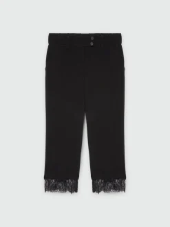 Fiorella Rubino Pantaloni|Pantaloni Cropped Con Pizzo Al Fondo