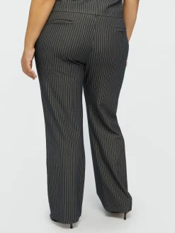 Fiorella Rubino Completi Colorati|Pantaloni|Pantaloni Dritti Gessati Con Strass