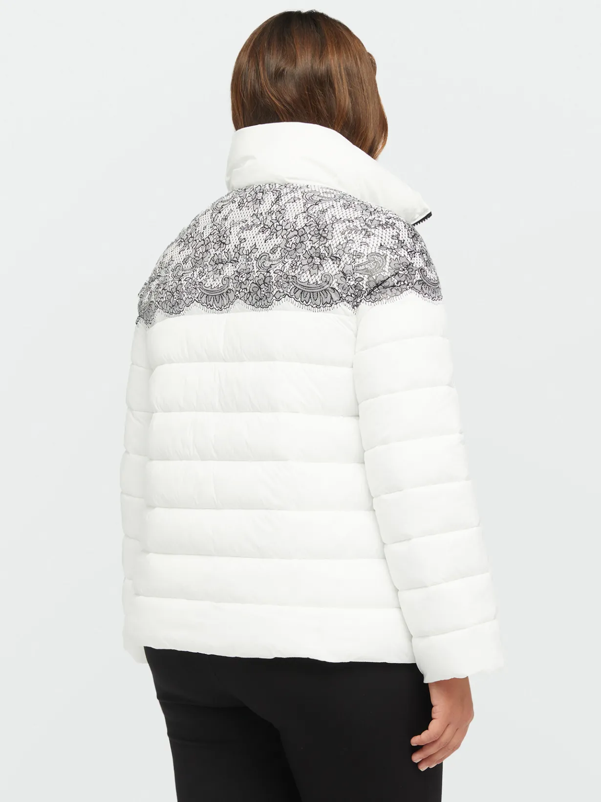 Fiorella Rubino Piumini|Piumino Reversibile Con Stampa Pizzo In Sorona® Aura