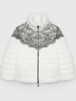 Fiorella Rubino Piumini|Piumino Reversibile Con Stampa Pizzo In Sorona® Aura
