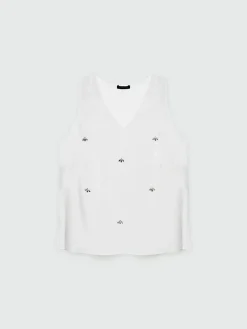 Fiorella Rubino Camicie E Bluse|Top E T-Shirt|Top Con Ricamo In Castoni