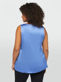 Fiorella Rubino Top E T-Shirt|Top In Raso Con Scollo A V In Pizzo