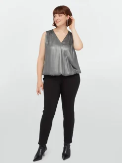 Fiorella Rubino Top E T-Shirt|Top Smanicato In Tessuto Spalmato
