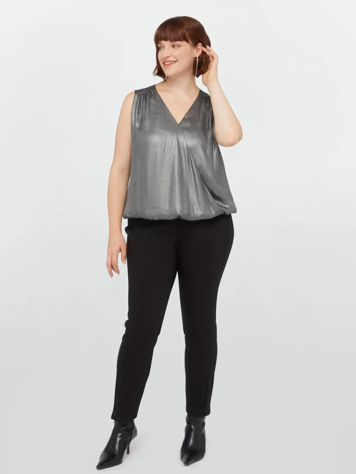 Fiorella Rubino Top E T-Shirt|Top Smanicato In Tessuto Spalmato