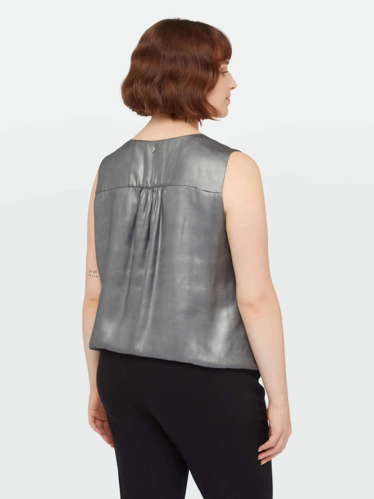 Fiorella Rubino Top E T-Shirt|Top Smanicato In Tessuto Spalmato