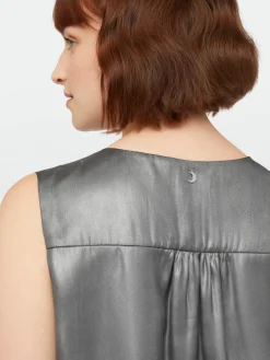 Fiorella Rubino Top E T-Shirt|Top Smanicato In Tessuto Spalmato