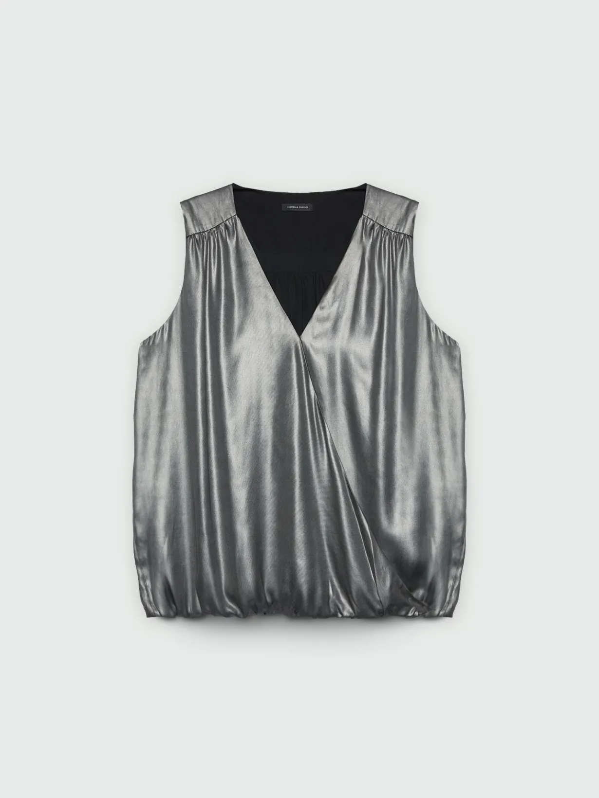 Fiorella Rubino Top E T-Shirt|Top Smanicato In Tessuto Spalmato