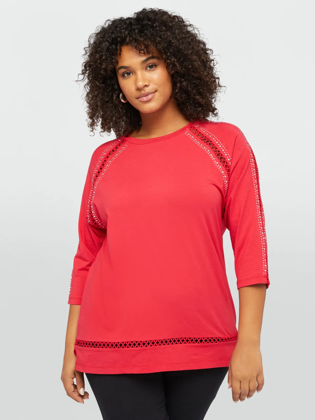 Fiorella Rubino Top E T-Shirt|T-shirt Con Borchie E Bordi A Rete