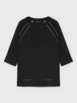 Fiorella Rubino Top E T-Shirt|T-shirt Con Borchie E Bordi A Rete