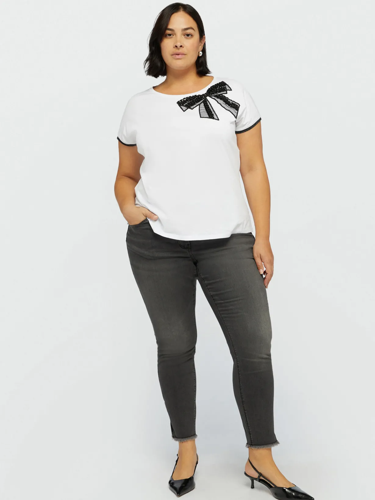 Fiorella Rubino Top E T-Shirt|Completi Colorati|T-shirt Con Fiocco In Paillettes