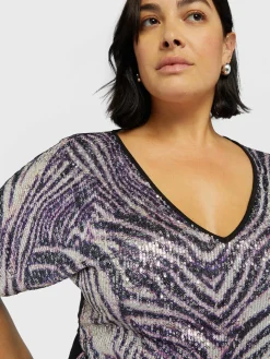 Fiorella Rubino Camicie E Bluse|Top E T-Shirt|T-shirt Con Ricamo Full Paillettes