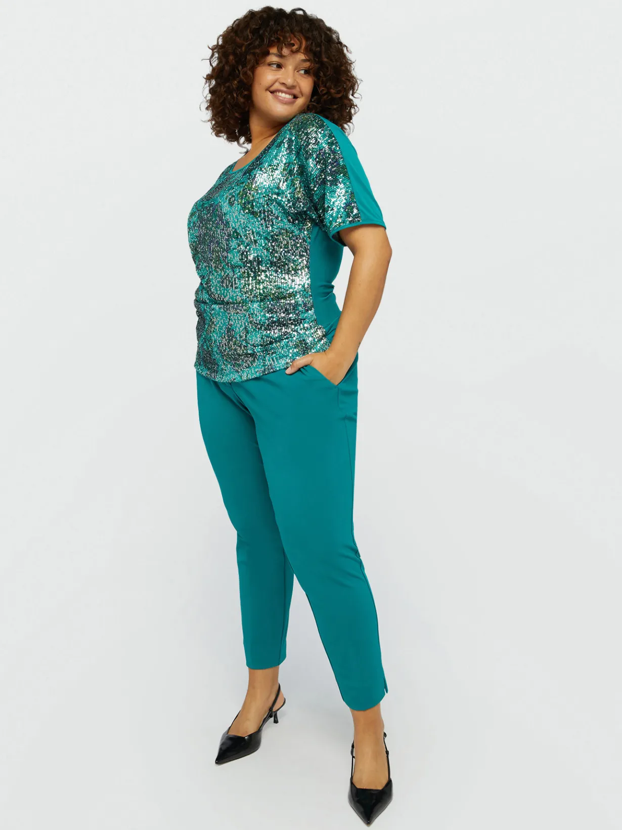 Fiorella Rubino Camicie E Bluse|Top E T-Shirt|T-shirt Con Ricamo Full Paillettes