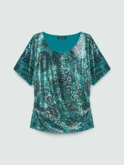 Fiorella Rubino Camicie E Bluse|Top E T-Shirt|T-shirt Con Ricamo Full Paillettes