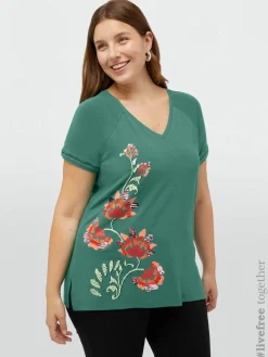 Fiorella Rubino Top E T-Shirt|T-shirt Con Ricamo In Viscosa LENZING™ ECOVERO™