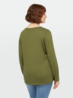 Fiorella Rubino Top E T-Shirt|T-shirt Con Scollo A V In Due Tessuti