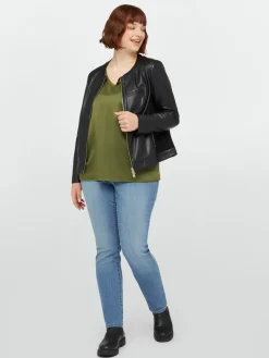 Fiorella Rubino Top E T-Shirt|T-shirt Con Scollo A V In Due Tessuti