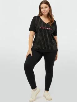 Fiorella Rubino Top E T-Shirt|T-shirt Con Scritta E Strass