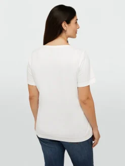 Fiorella Rubino Top E T-Shirt|T-shirt Con Scritta Ricamata In Cristalli