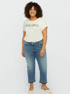 Fiorella Rubino Top E T-Shirt|T-shirt Con Scritta Ricamata